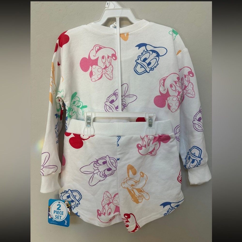 Disney Mickey & Friends Sweatshirt + Shorts Set | 4T | NWT - Picture 2 of 2